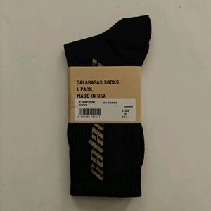 Yeezy Calabasas Socks Black Gold Kanye West Crew Long Socks NWT Men/Women Size